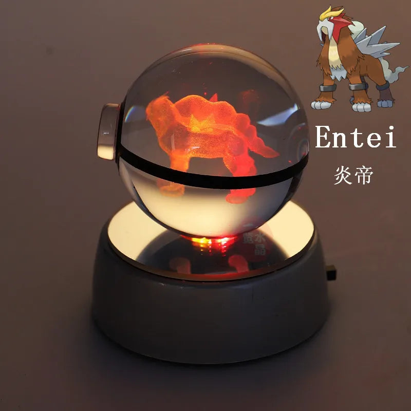 3D Crystal Pokémon Ball Lamp – LED Night Light
