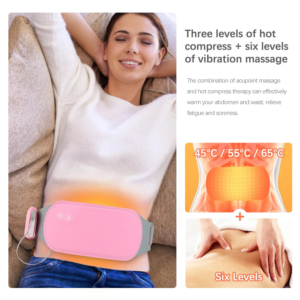 🔥 Smart Heated Massage Belt – Ultimate Relief for Menstrual Cramps 💖