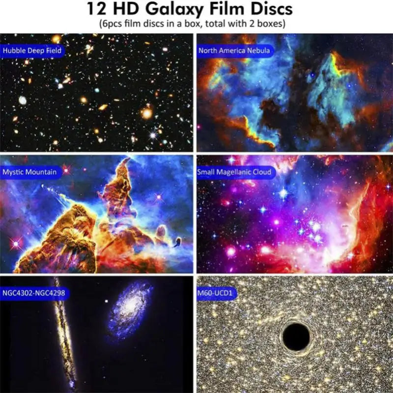 13-in-1 Galaxy Star Projector – 360° Rotating Night Light