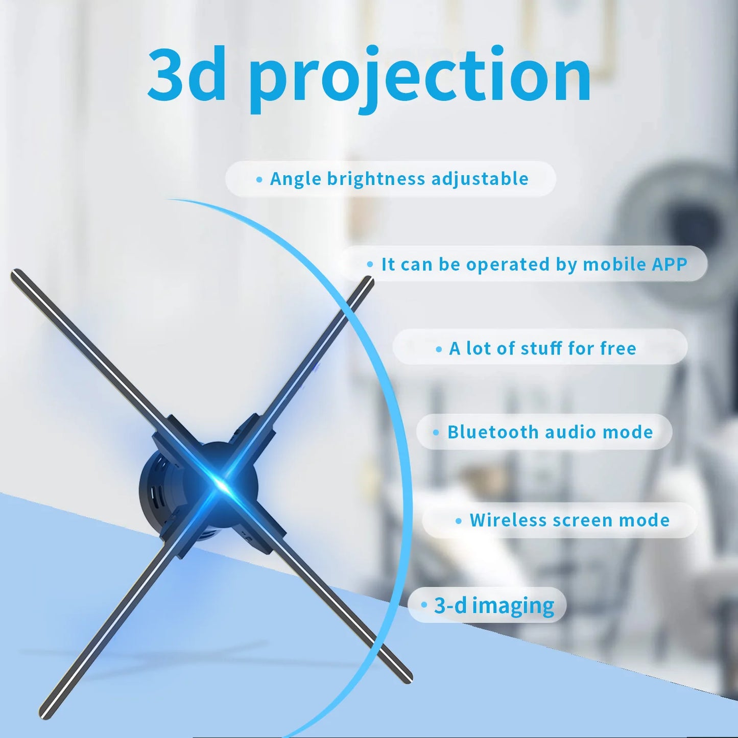 Wifi 3D Fan Hologram Projector Remote Wifi Control Commercial Advertising Display Holograma Projetor Transmit Picture Video