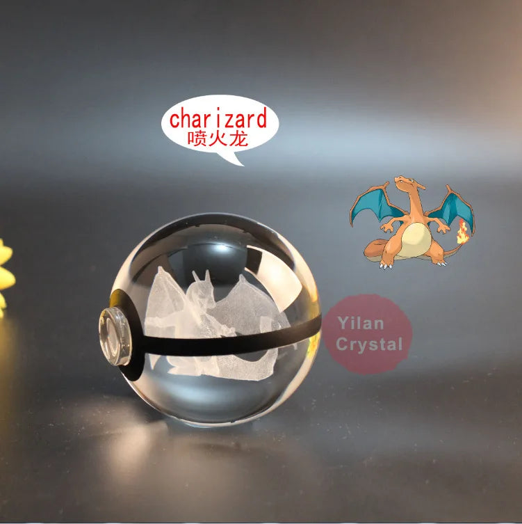 3D Crystal Pokémon Ball Lamp – LED Night Light