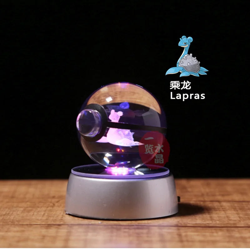 3D Crystal Pokémon Ball Lamp – LED Night Light