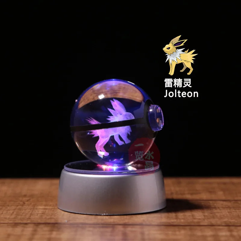 3D Crystal Pokémon Ball Lamp – LED Night Light