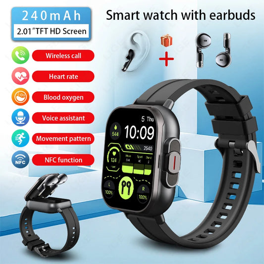TWS Smartwatch 2-in-1 – Smartwatch & Wireless Earbuds Combo