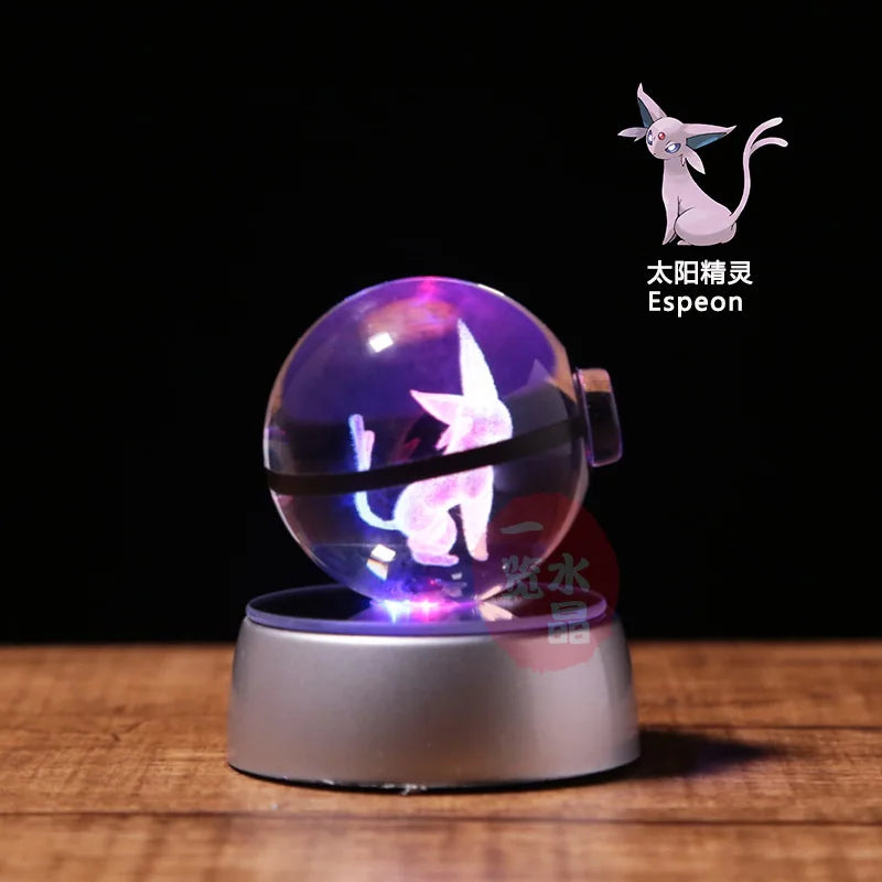 3D Crystal Pokémon Ball Lamp – LED Night Light