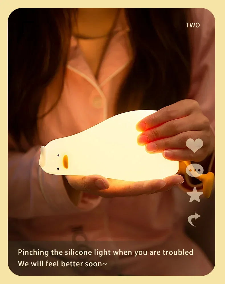 Cute Duck Silicone Patting Lamp