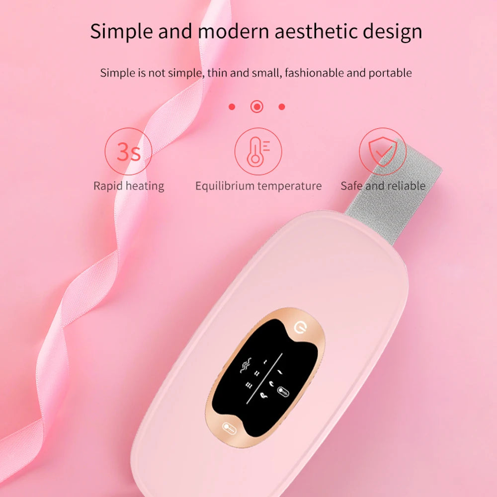 🔥 Smart Heated Massage Belt – Ultimate Relief for Menstrual Cramps 💖