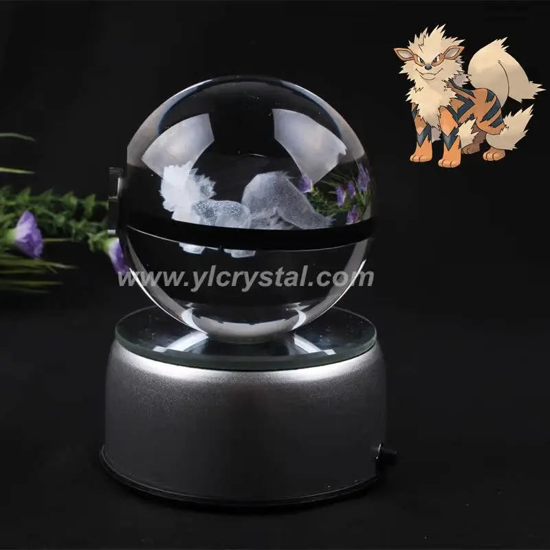 3D Crystal Pokémon Ball Lamp – LED Night Light