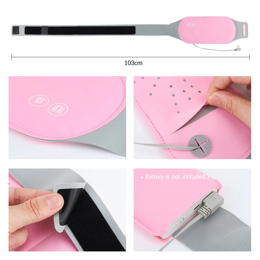 🔥 Smart Heated Massage Belt – Ultimate Relief for Menstrual Cramps 💖