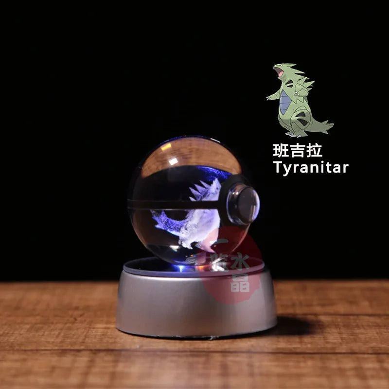 3D Crystal Pokémon Ball Lamp – LED Night Light