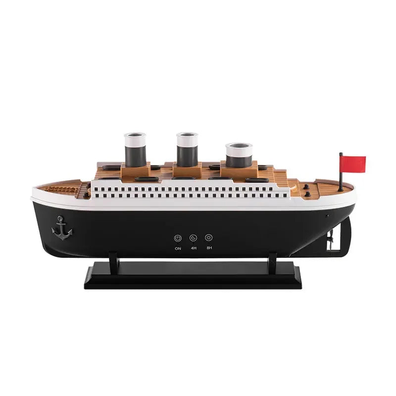 Titanic Ship Model Air Humidifier – 250ml Essential Oil Diffuser with Jellyfish Smoke Ring Spray