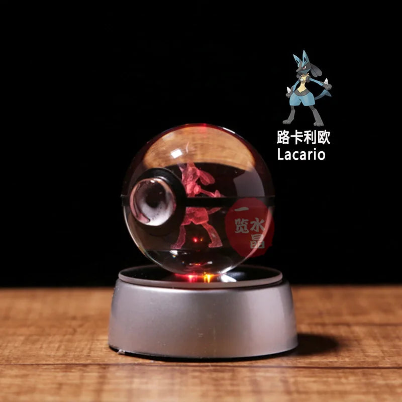 3D Crystal Pokémon Ball Lamp – LED Night Light