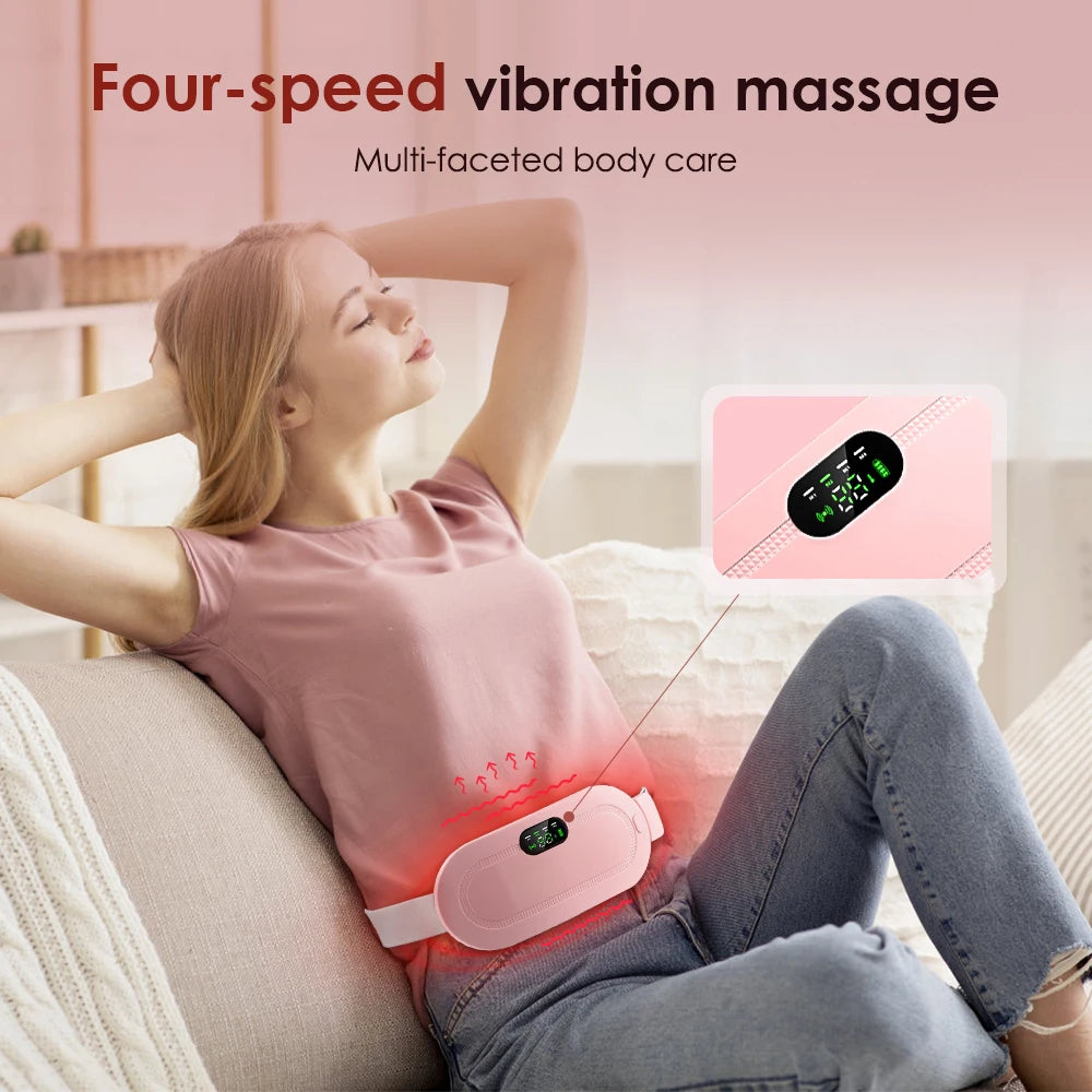 🔥 Smart Heated Massage Belt – Ultimate Relief for Menstrual Cramps 💖
