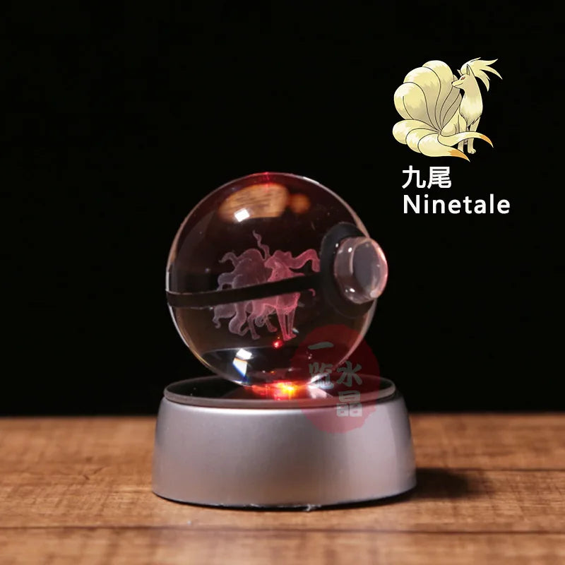 3D Crystal Pokémon Ball Lamp – LED Night Light