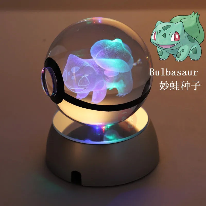 3D Crystal Pokémon Ball Lamp – LED Night Light