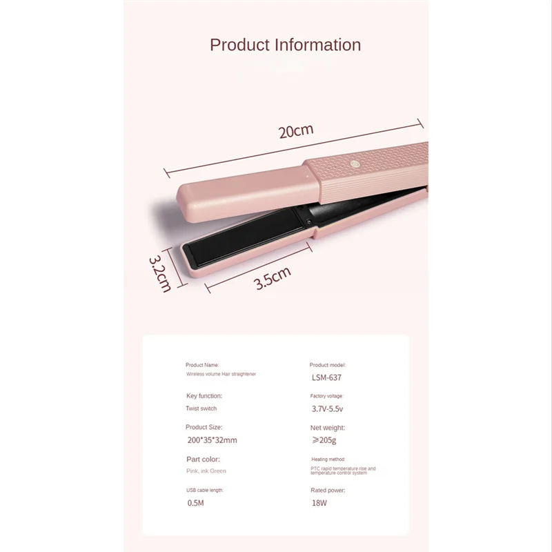 Wireless Hair Straightening Stick – Portable & Curl-Ready