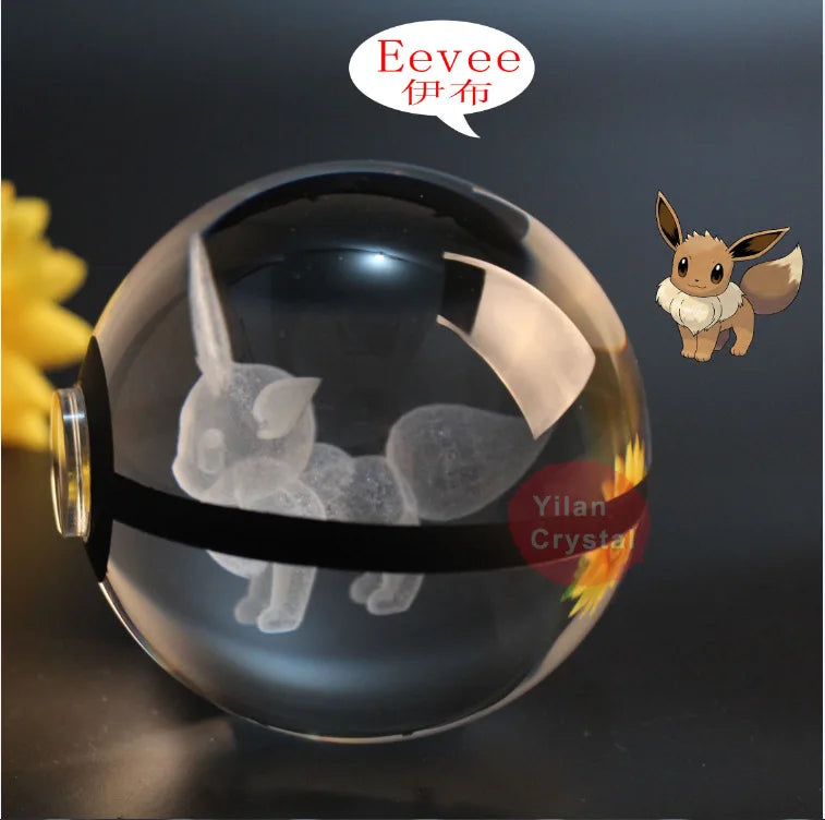 3D Crystal Pokémon Ball Lamp – LED Night Light