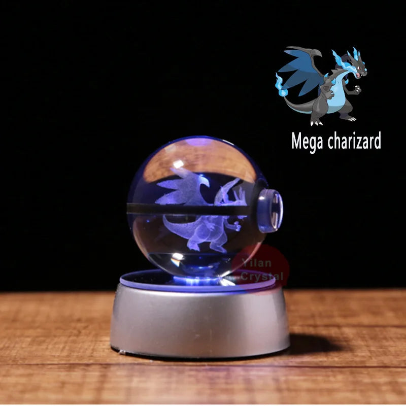 3D Crystal Pokémon Ball Lamp – LED Night Light