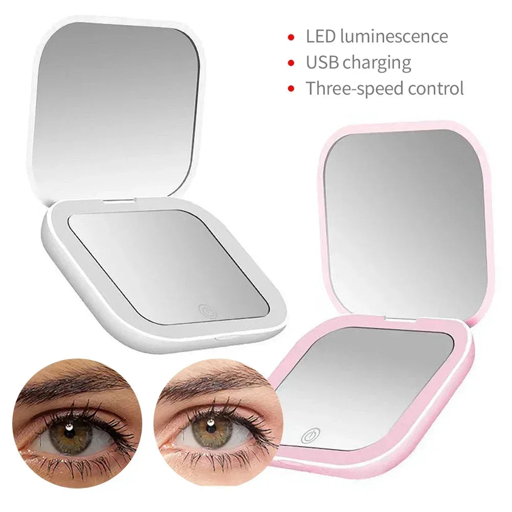 💡 Portable Foldable LED Makeup Mirror – Beauty On the Go! 💄✨