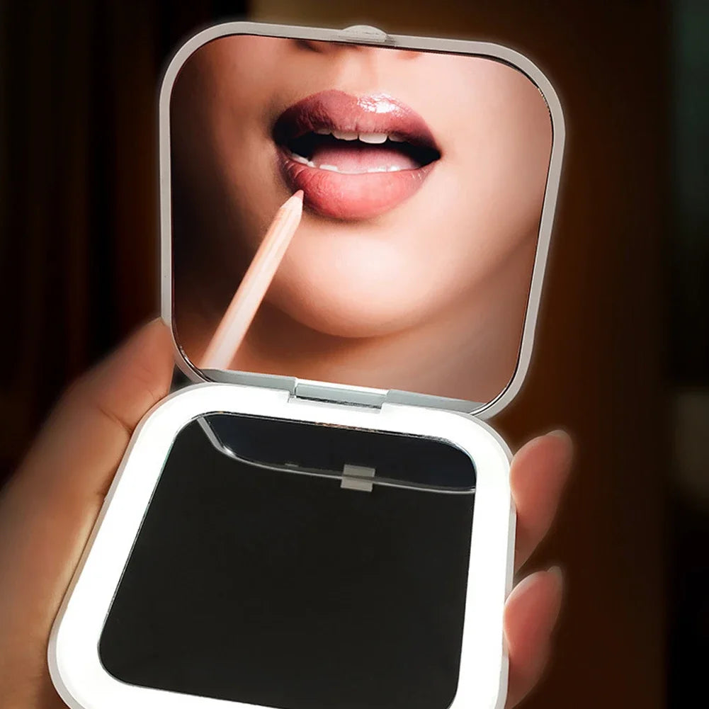💡 Portable Foldable LED Makeup Mirror – Beauty On the Go! 💄✨