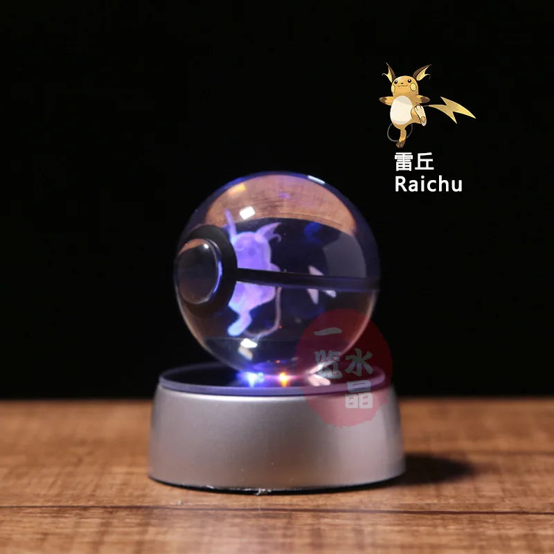 3D Crystal Pokémon Ball Lamp – LED Night Light