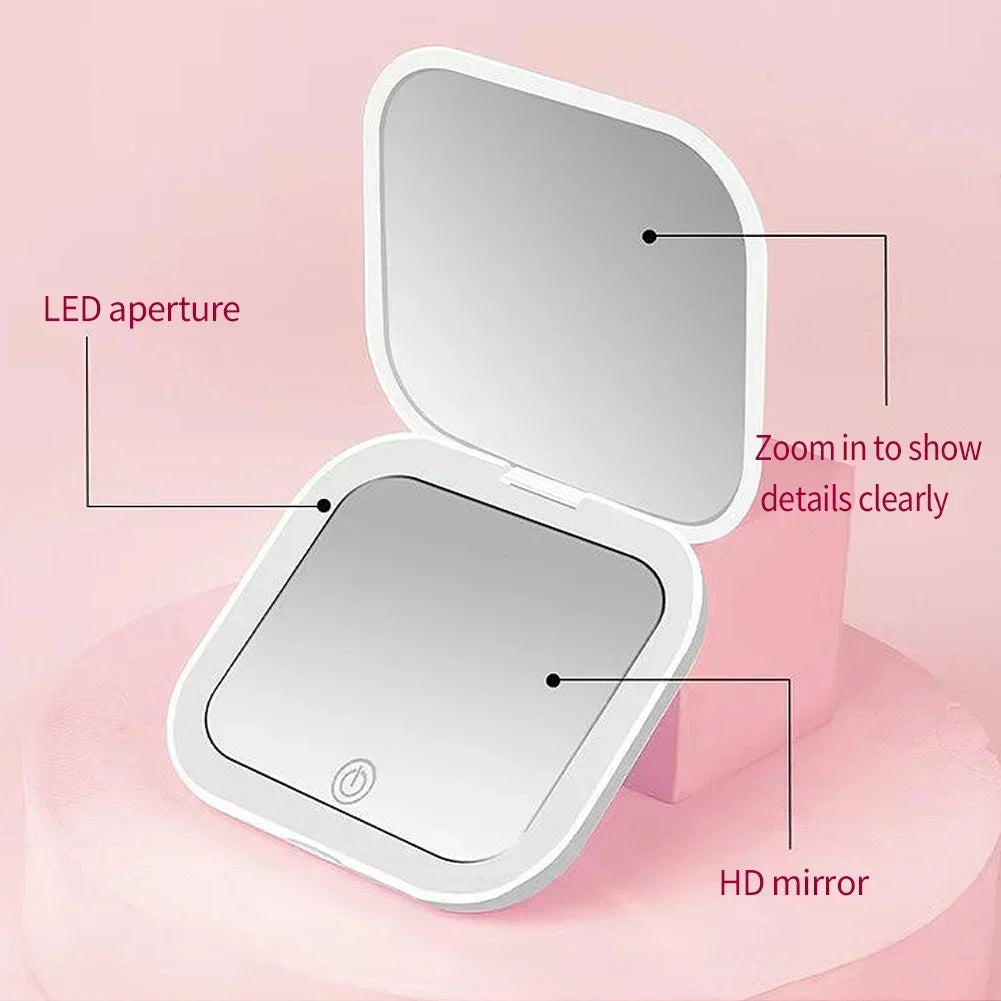 💡 Portable Foldable LED Makeup Mirror – Beauty On the Go! 💄✨