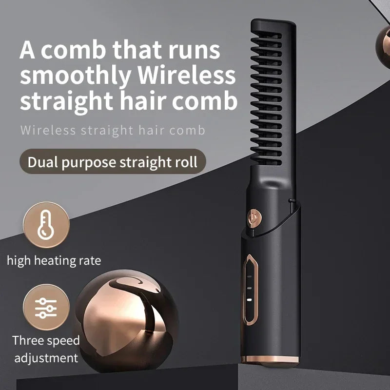 πββοΈ Wireless 2-in-1 Hair Straightening Brush β Smooth Hair, Anywhere! β¨π₯