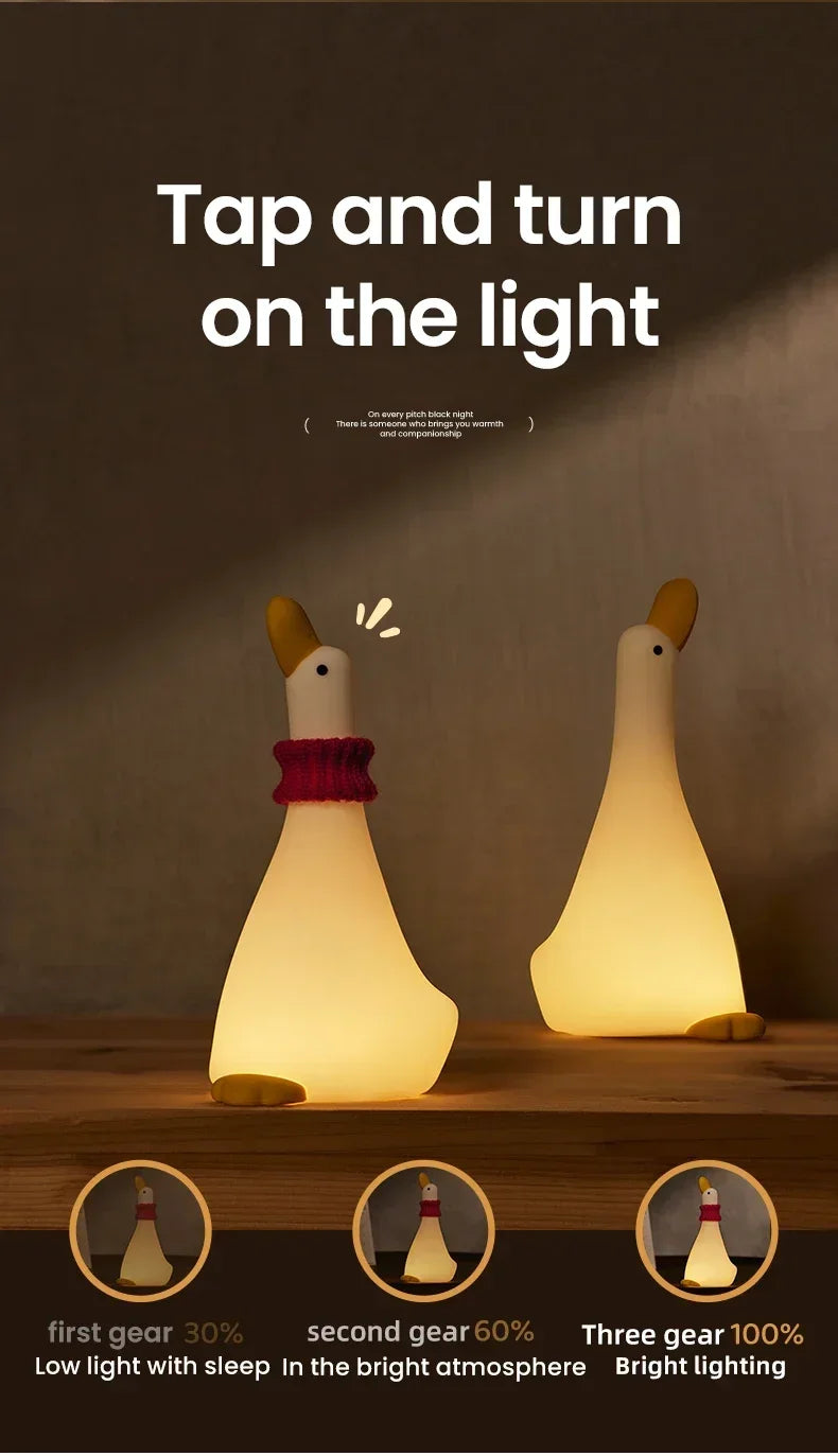 Cute Duck Silicone Patting Lamp