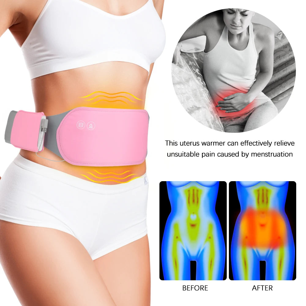 🔥 Smart Heated Massage Belt – Ultimate Relief for Menstrual Cramps 💖
