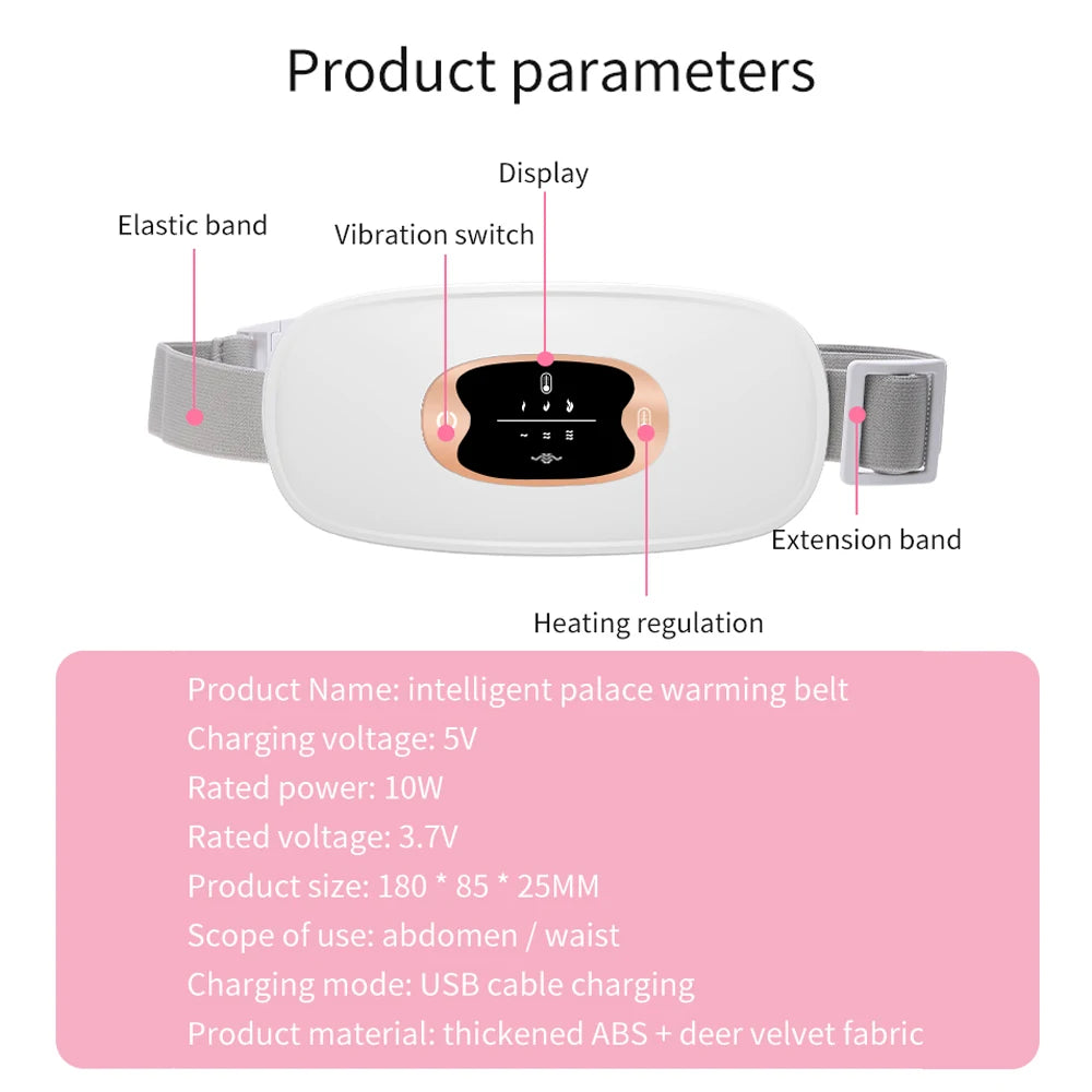 🔥 Smart Heated Massage Belt – Ultimate Relief for Menstrual Cramps 💖