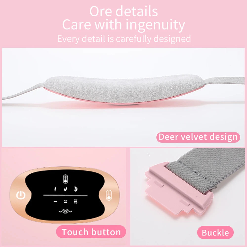 🔥 Smart Heated Massage Belt – Ultimate Relief for Menstrual Cramps 💖