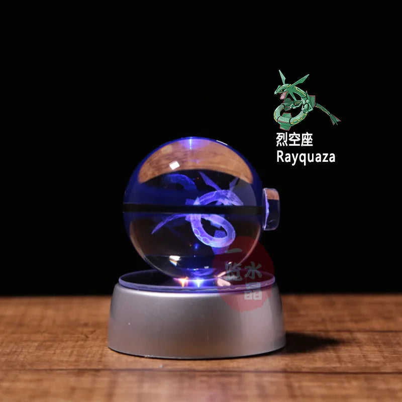 3D Crystal Pokémon Ball Lamp – LED Night Light