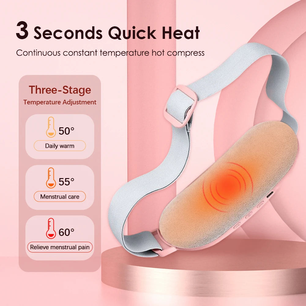 🔥 Smart Heated Massage Belt – Ultimate Relief for Menstrual Cramps 💖