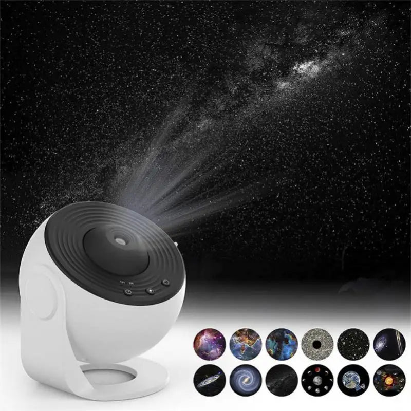 13-in-1 Galaxy Star Projector – 360° Rotating Night Light