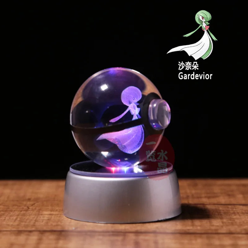 3D Crystal Pokémon Ball Lamp – LED Night Light