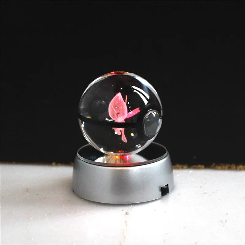 3D Crystal Pokémon Ball Lamp – LED Night Light