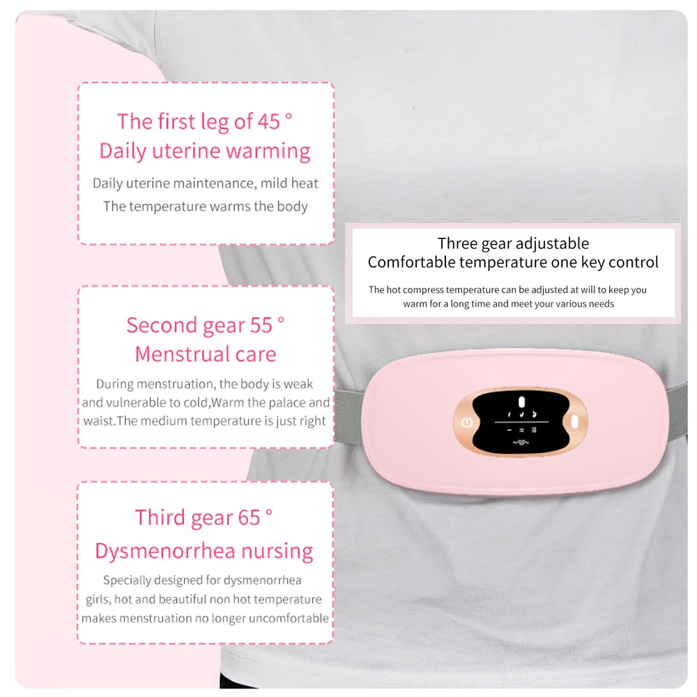 🔥 Smart Heated Massage Belt – Ultimate Relief for Menstrual Cramps 💖
