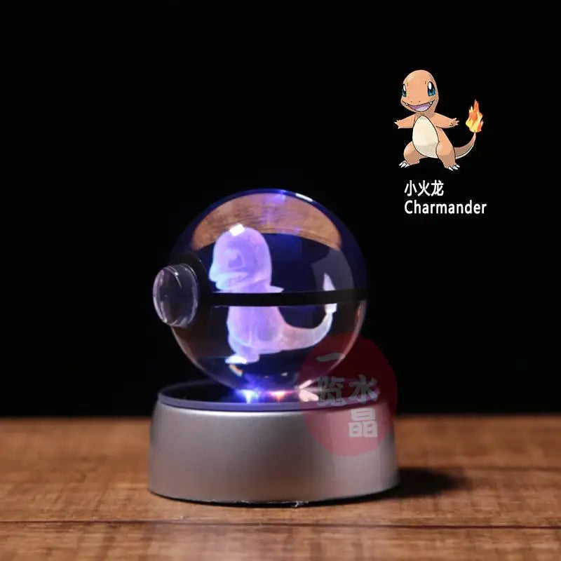 3D Crystal Pokémon Ball Lamp – LED Night Light