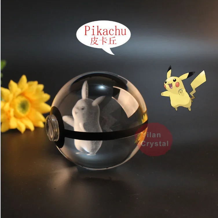 3D Crystal Pokémon Ball Lamp – LED Night Light
