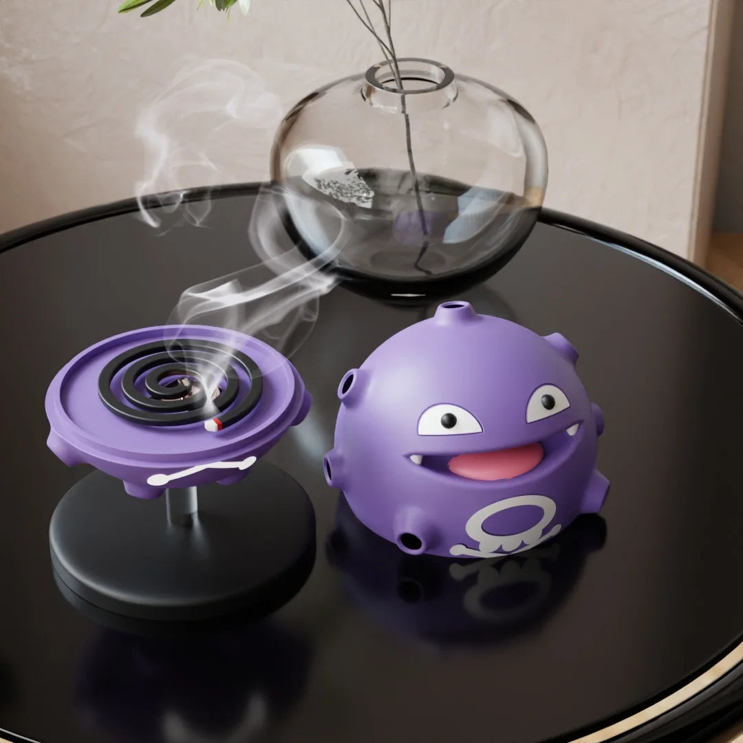 Koffing-Inspired Dual Gas Grenade Incense Burner & Ashtray