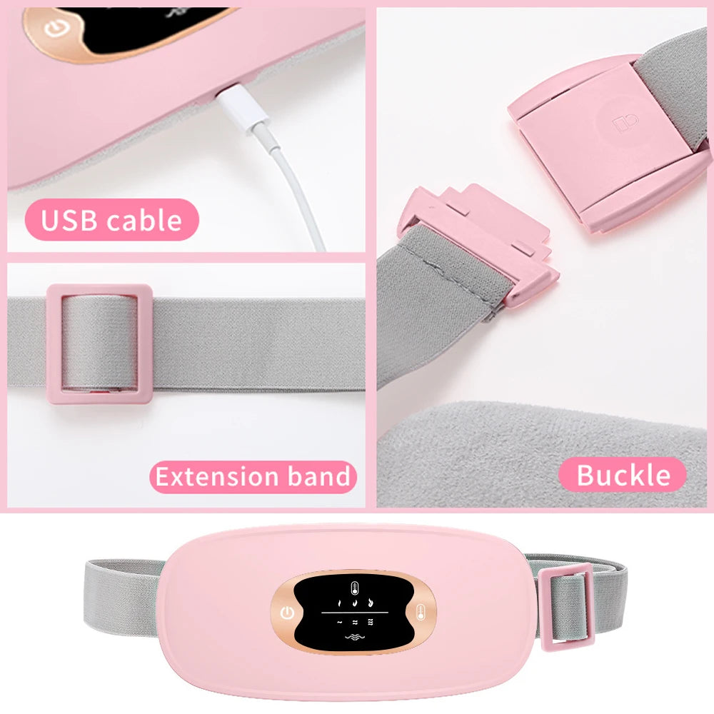 🔥 Smart Heated Massage Belt – Ultimate Relief for Menstrual Cramps 💖