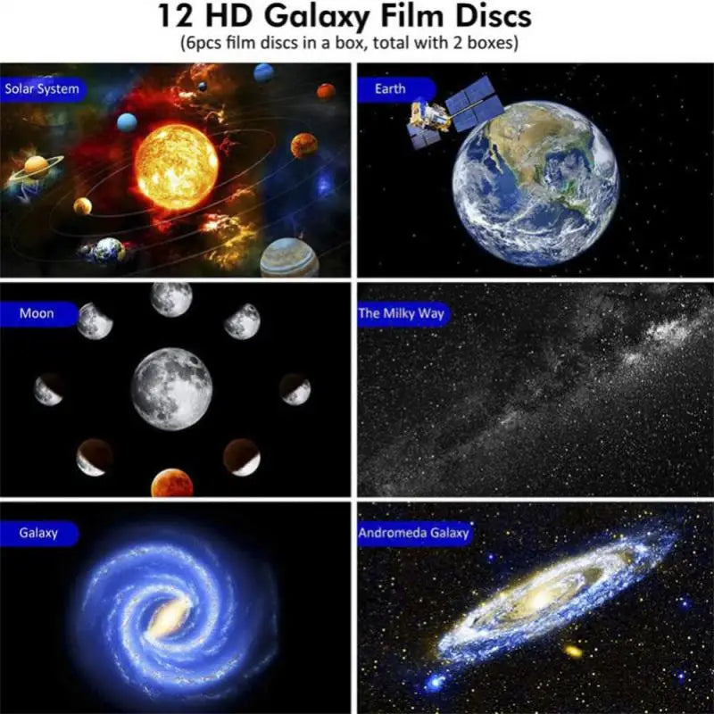 13-in-1 Galaxy Star Projector – 360° Rotating Night Light