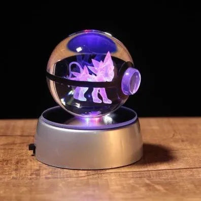 3D Crystal Pokémon Ball Lamp – LED Night Light