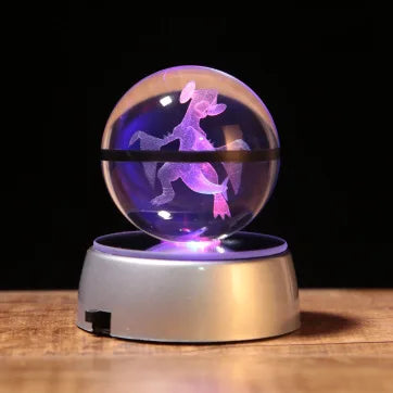 3D Crystal Pokémon Ball Lamp – LED Night Light