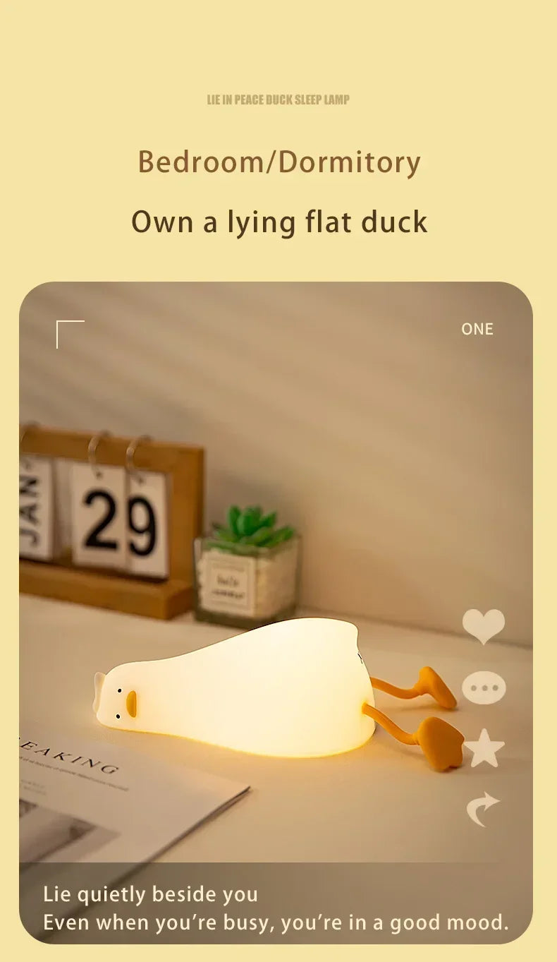 Cute Duck Silicone Patting Lamp