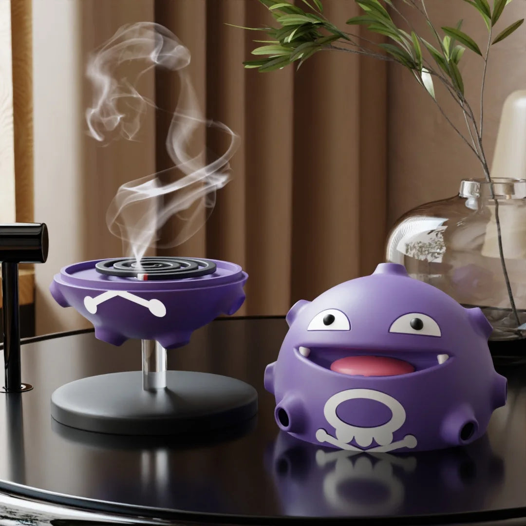 Koffing-Inspired Dual Gas Grenade Incense Burner & Ashtray