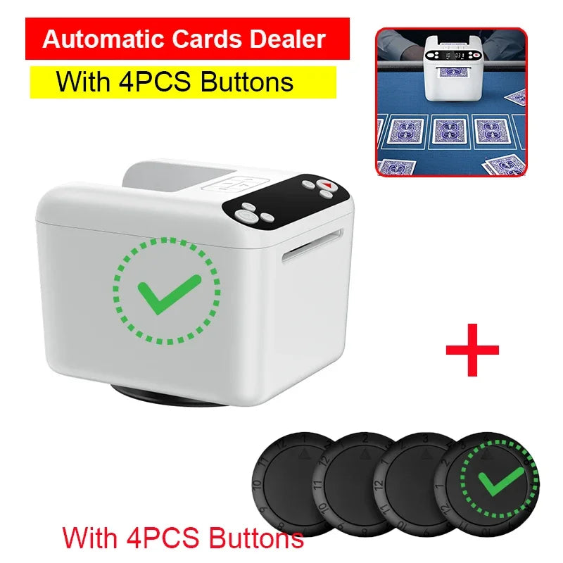 AutoCard™ 360° Poker Card Shuffler – OLED Display & Rechargeable
