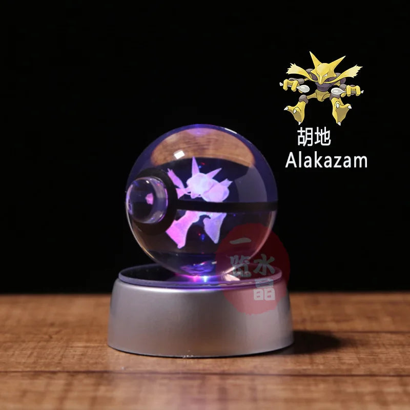 3D Crystal Pokémon Ball Lamp – LED Night Light