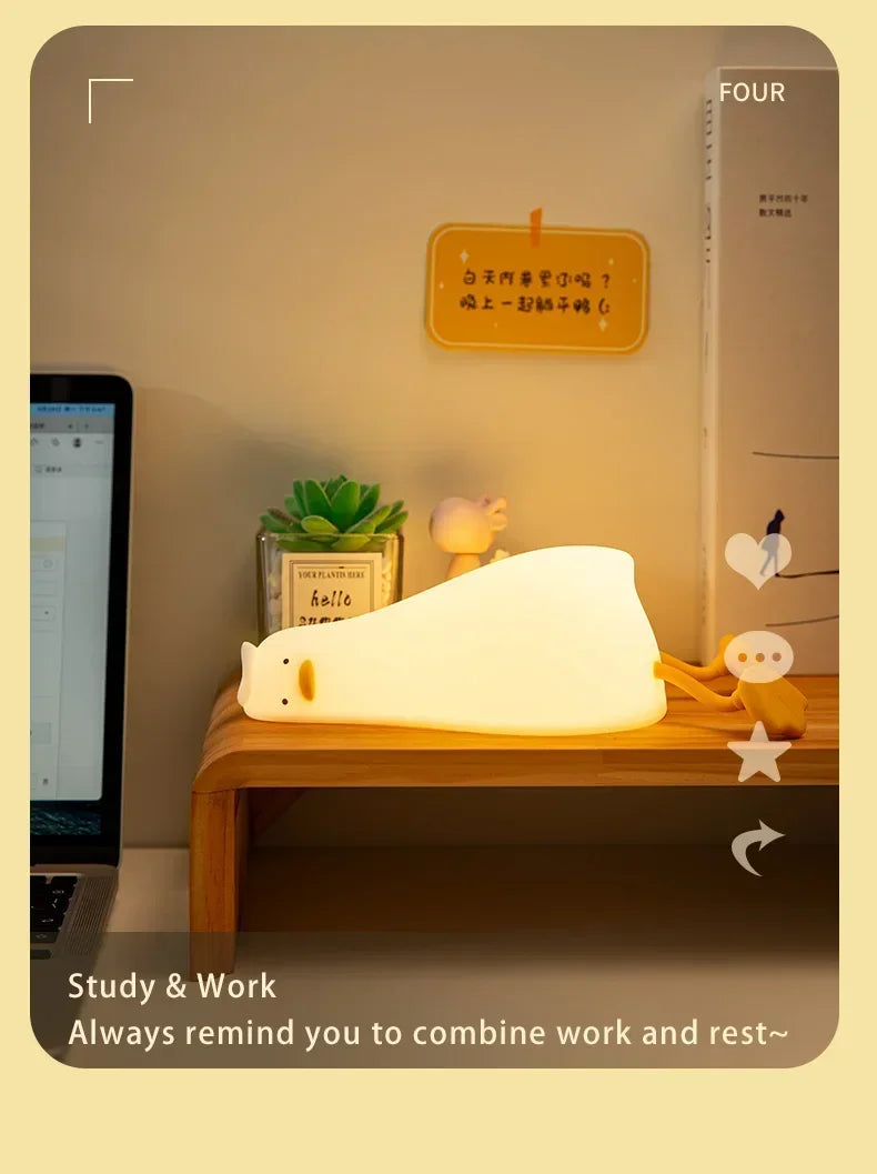 Cute Duck Silicone Patting Lamp