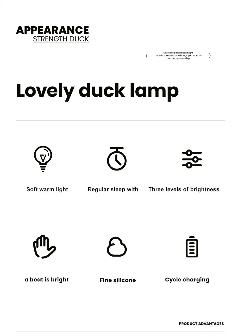 Cute Duck Silicone Patting Lamp